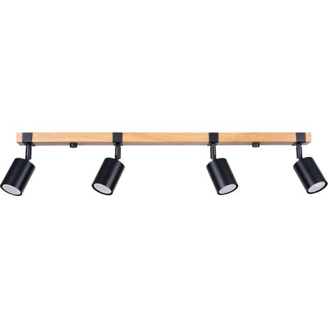 Foco de techo escandinavo cuádruple, negro, 4xGU10 10W, FAGER SL.1346, Sollux Lighting (1/5)