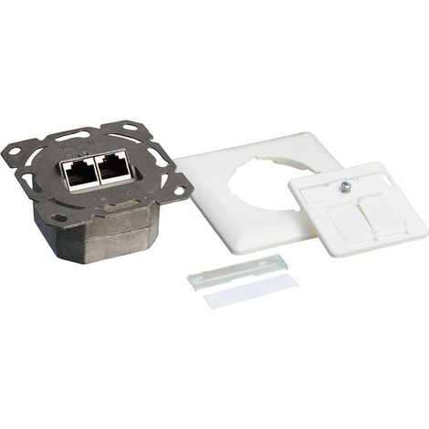 LogiLink NP0125 toma de corriente RJ-45 Metálico, Blanco (1/5)