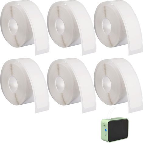 6 Rouleaux d'Étiquettes Thermiques Autocollantes 12 x 40mm 160 Étiquettes/Rouleau Ruban Thermique Blanc Imperméable, Anti-Huile pour Étiqueteuses Idéal pour Maison, L'école, Bureau et Organisation (1/5)