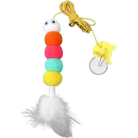 1 à plumes extensible, jouet suspendu rebondissant avec ventouse, pour chats d'intérieur (1/5)