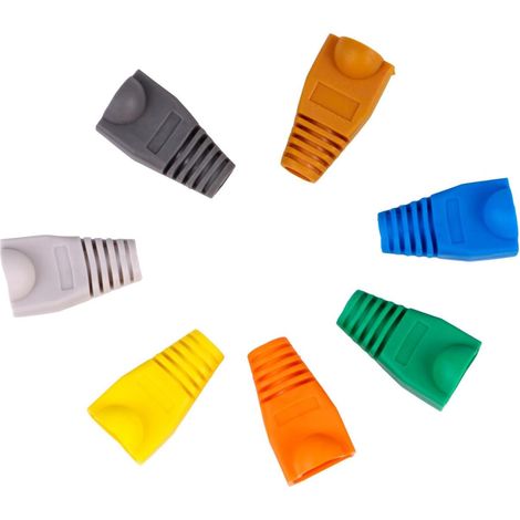 Bouchon de Câble Réseau RJ45 100 Pièces en Plastique 0, 6-0, 65mm Plusieurs Styles Cache pour eur 8p8c, Séparation des Couleurs, Protection L’eau Style Aléatoire (1/5)