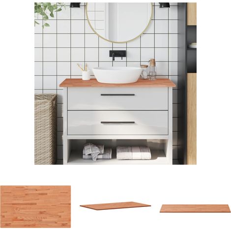 The Living Store Waschtischplatte 100x60x1,5 cm Massivholz Buche - Arbeitsplatten (1/5)