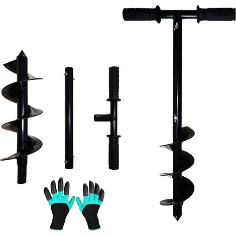 Gartenbohrer für Bohrmaschine – 10 x 60 cm – Für Blumenzwiebeln, Setzlinge, Zaunpfähle – Für Bäume, Briefkästen – Pflanzwerkzeug