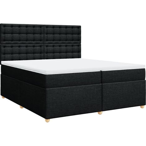Maison Exclusive - Giroletto a Molle con Materasso Nero 200x200 cm in Tessuto (1/5)