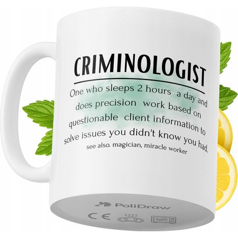Taza para criminólogo. Divertida taza de café o té con diseño gráfico y texto humorístico. Taza ideal para cumpleaños, santos y días festivos. Taza premium para ocasiones especiales en casa, la oficin (1/5)
