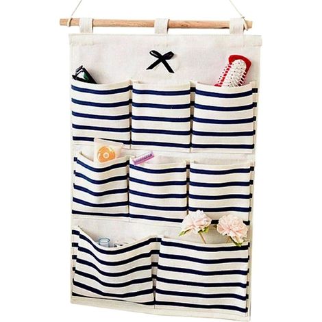Sac de rangement imperméable en lin, pliable, à suspendre au mur ou à une porte. (1/5)