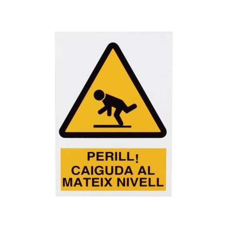 Señal poliestireno 297x210 mm - perill caiguda mateix nivell