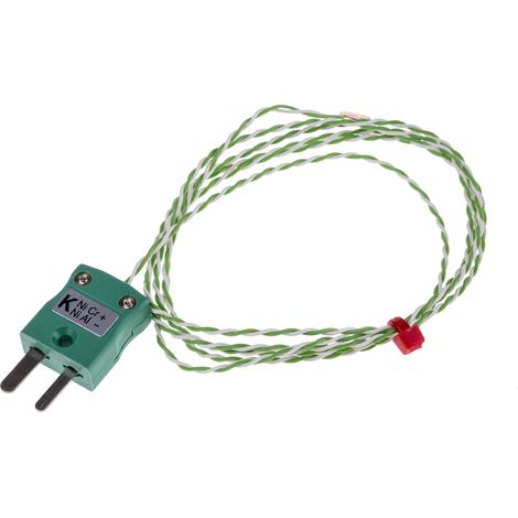 Thermocouple type K Ø 6.35mm, L 1m, +200°C max à Fiche mâle miniature ( Prix pour 1 ) (1/2)