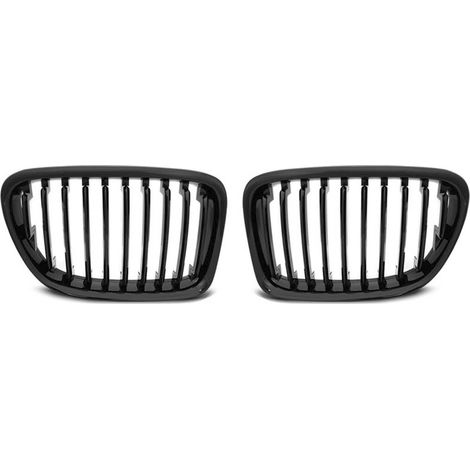 Paire de grilles de calandre BMW X1 E84 de 10/2009 a 08/2012 Noir brillant-27318108 (1/5)