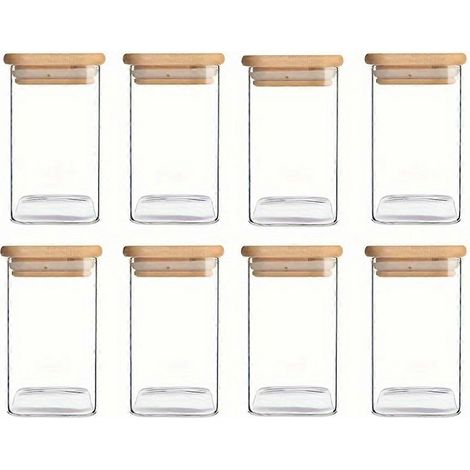 Glasbehälter mit luftdichten Bambusdeckeln – Aufbewahrungsbehälter für Snacks und Süßigkeiten