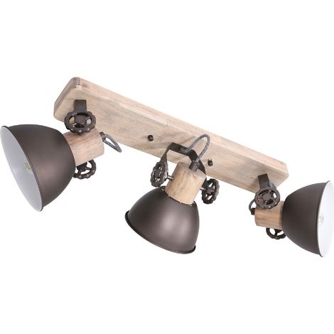 Mexlite - faretto - Gearwood - antracite - metallo legno di gomma