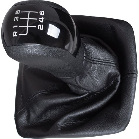 Skoda Octavia II 2004- Schaltknauf + Schaltmanschette mit Rahmen, schwarz, 6-Gang (1/5)