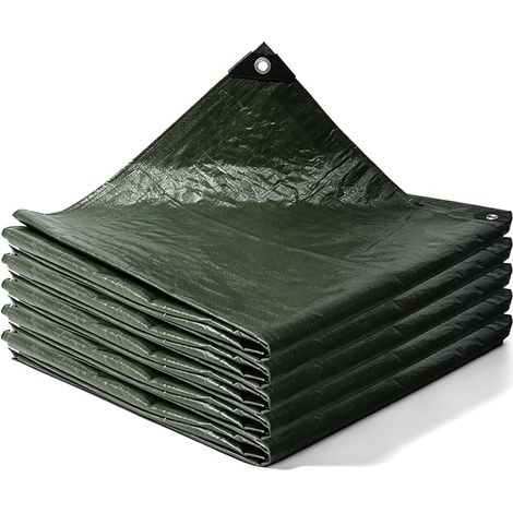 Bâche de Protection Imperméable 2x3m, Bâche Verte avec Œillets, Toile de Couverture 120g/m² pour Mobilier de Jardin Bois Camping et Maison (1/5)