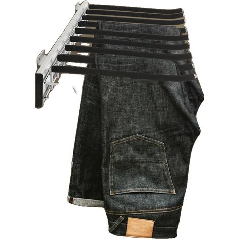 Perchero de pared con 9 barras, capacidad de carga de 14 a 16 kg, dimensiones 46 cm x 32,5 cm, material resistente. (1/5)