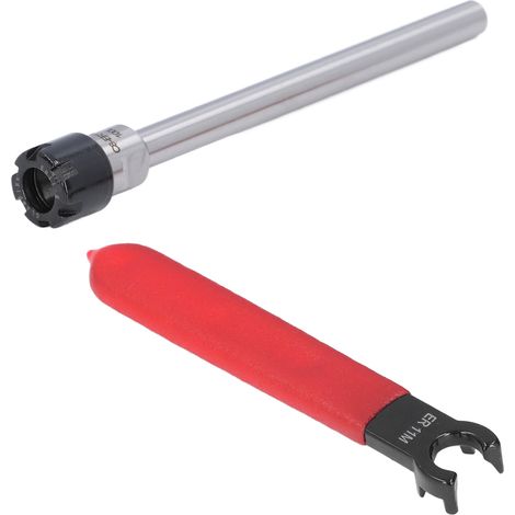 Tige d'Extension ER11M C8-100L pour Fraiseuse CNC, 2 Pièces avec Clé (1/5)