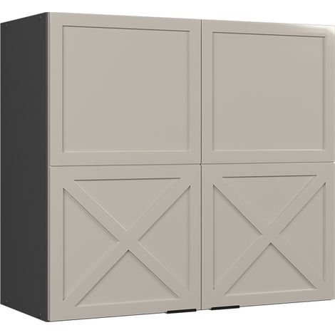 Küchenglasschrank Fame-Line, GrauBeige, 80 cm, Vicco
