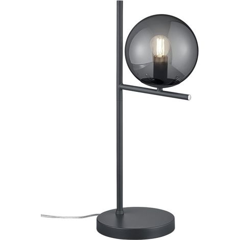Lampada da Tavolo Studio Scrivania E14 4W Antracite Sfera Fume 52cm Pure GD Trio (1/3)