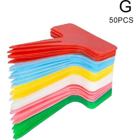 50 étiquettes en plastique en forme de T pour plantes, marqueurs de jardin et de terrasse, étiquettes pour graines, nom (1/2)