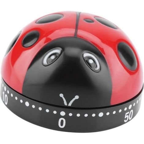 Minuterie Cuisine - Mécanique - 60 Minutes - Sonnerie Forte - Coccinelle - 1 Pièce (1/4)