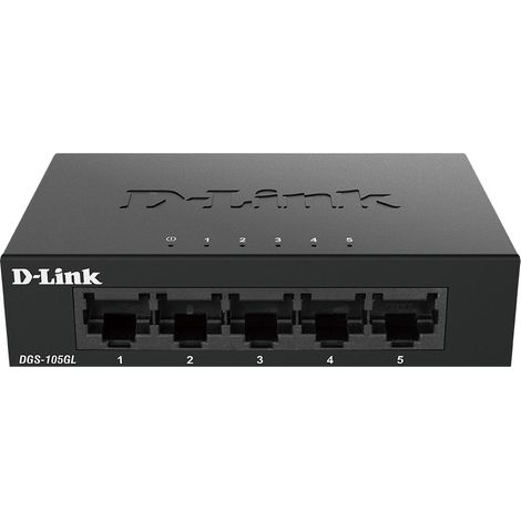D-Link DGS-105GL/E switch di rete Non gestito Gigabit Ethernet (10/100/1000) Nero