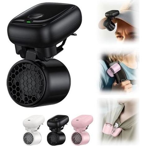 Wiederaufladbarer Mini-Clip-Ventilator für unterwegs (Schwarz) (1/5)