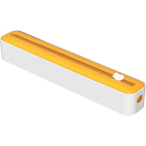 1 boîte coupe-film alimentaire, aimant réfrigérateur, 36 x 7 x 5 cm, plastique, pour conservation hermétique des aliments (1/5)