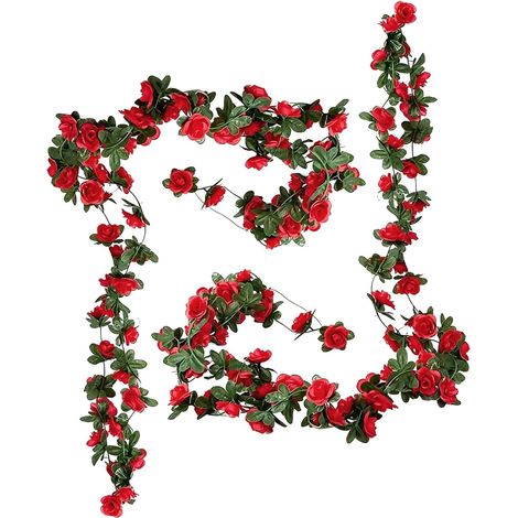 Set of 2 artificial rose garlands, 2.6 m (1/5)