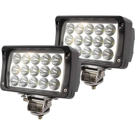 2 X 45W phare de travail LED lampe voiture SUV ATV tracteur pelleteuse camion grue 4x4 camion Work light Phare LED Lampe à LED pour véhicule tout-terrain 12V 24V Lumière LED (1/5)