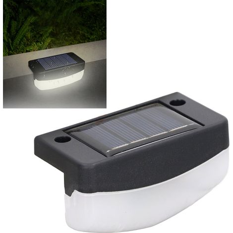 Lampes d'escalier solaires à LED, éclairage d'allées extérieures, éclairage de parcs et de cours, éclairage décoratif de clôtures, blanc pur. (1/5)