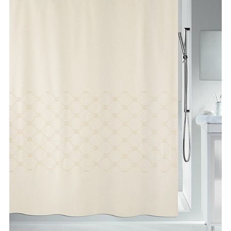 Rideau de douche Polyester TRENTO 180x200cm Beige brodé Spirella (1/5)
