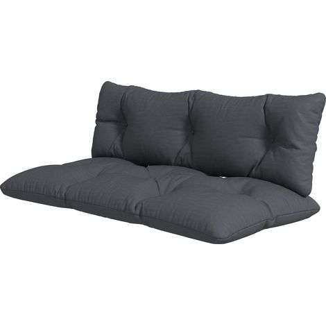 2er Set Palettenkissen Sitzkissen mit UV-Schutz, Bankauflage für Gartenbank, Polsterauflage dunkelgrau, bequem für den Außenbereich (1/5)