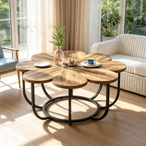 Table Basse, Bois et Métal, Design Moderne, Salon, Scandinave (1/5)