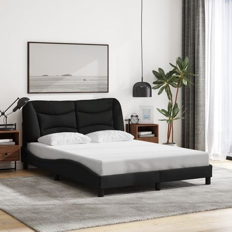 Estructura de cama sin colchón Hvar tela negro 140x190 cm vidaXL (1/5)