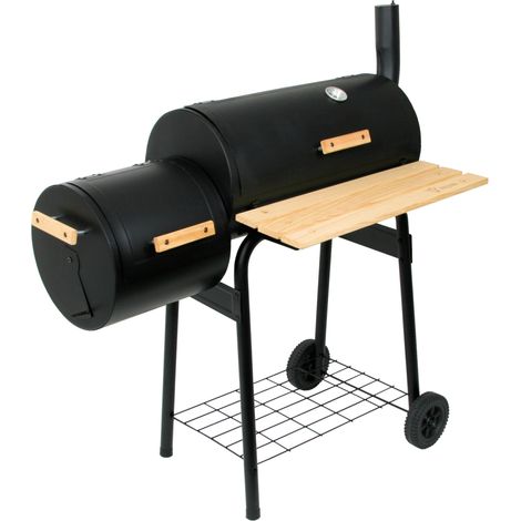 BBQ-Toro BBQ Smoker Grill, Holzkohle Grillwagen, Barbecue Holzkohlegrill mit Feuerbox, Smoker