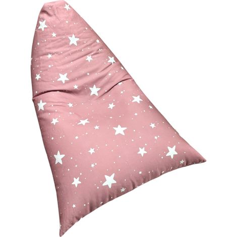 Pouf Lettino GINGER HOME Little Stars per Bambini, 100% Cotone, Rosa con Stelle, 127×81×76 cm (1/5)