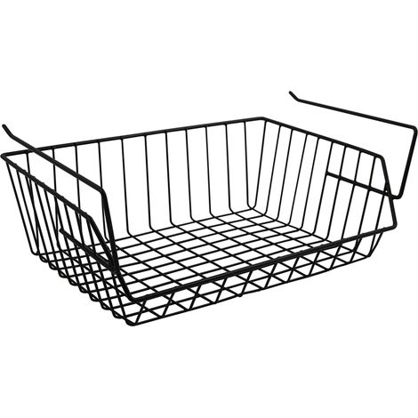 Cesta de almacenamiento colgante con estante 40x27x17,5cm en Acero Negro Mate MSV (1/2)
