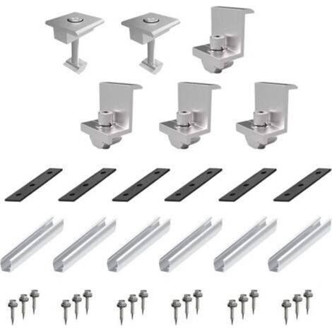Fixation Panneau Solaire,Support Panneau Solaire,Kit de montage de panneaux solaires, accessoires de panneaux solaires pour centrale de toit-terrasse, montage de panneaux métalliques sur le toit
