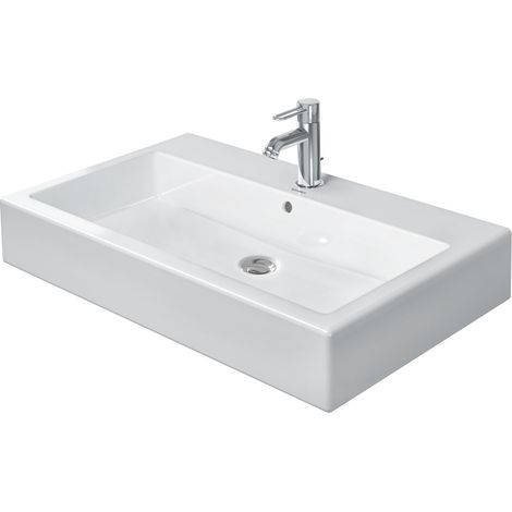 Lavabo Duravit Vero 800mm, pulido con rebosadero, con banco para (1/5)