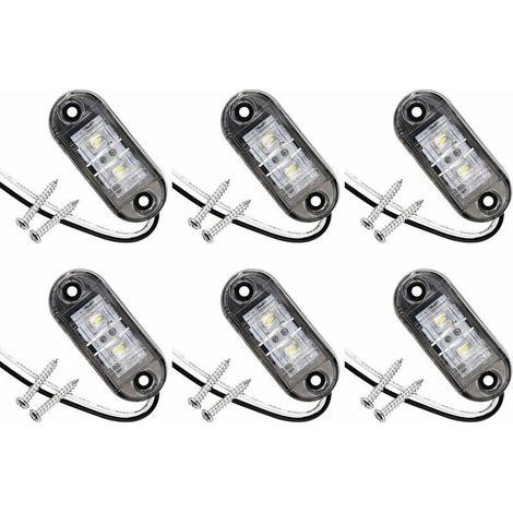 Juego de 6 luces de posición laterales LED para coche, remolque, furgoneta camper, caravana, bicicleta, autocaravana -Crezuo
