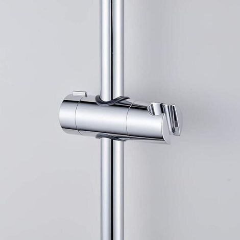 Duschkopfhalterung fürs Badezimmer, verstellbare Duschklemme, verchromter, hochklappbarer Duschsitzhalter (1/4)