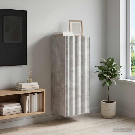 vidaXL Mobiletto a muro Grigio Cemento 33 x 34,5 x 90 cm