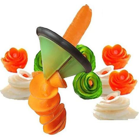 Green-1er fruits, légumes, carottes, concombres, coupe-spirales, outils de cuisine, rouleaux de légumes, fleurs râpées (1/5)
