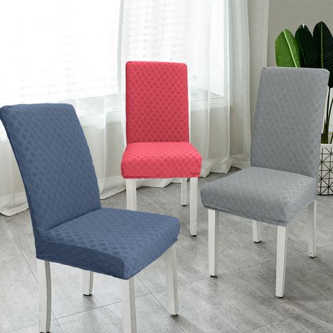 Housse de chaise extensible et amovible, lavable, motif jacquard losanges, beige, idéale pour la maison, les fêtes, les hôtels et les mariages.