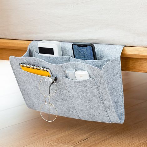 Nachttisch-Organizer, Sofa-Armlehnen-Organizer, Fernbedienungshalter, Sofa-Allzwecktasche, Betttasche, Aufbewahrungstasche für den Nachttisch, Hängender Nachttisch-Organizer, Büro-Aufbewahrungshülle ( (1/5)