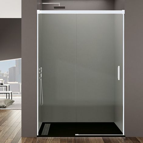 Frontal de ducha BASIC fijo y corredera perfilería blanca Medida: 150-155 cm (1/3)
