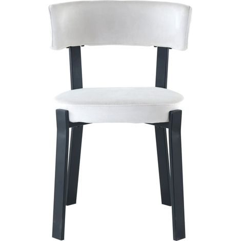 Lot de 4 chaises de salle à manger velours beige pieds métal noir NORDIK
