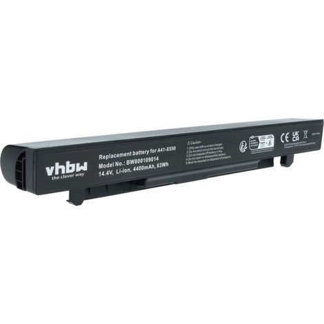vhbw Akku kompatibel mit Asus Y482C, Y481V, Y481C, X552V, Y482CP, Y481VC, Y481CC, Y481CA, X552VL, X552EP, X552EA Notebook (4400 mAh, 14,4 V, Li-Ion) (1/5)