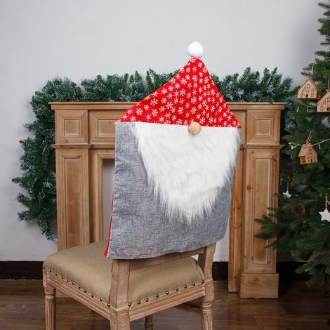 2 decorazioni natalizie, coprisedia in lino, coprisgabello, decorazione per sedia, coprisedia (1/2)