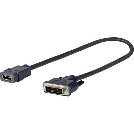Prodviadaphdmi 0.2m dvi hdmi black video cable adapter - adaptateurs de câble vidéo (dvi, hdmi, male, female, black, 2560 x 1600 pixels)
