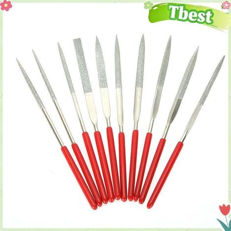 Tbest Râpe à bois Ensemble de Limes à Aiguilles en Acier 10 Pièces, Limes Métalliques Artisanales pour le Travail lunettes outils (1/5)
